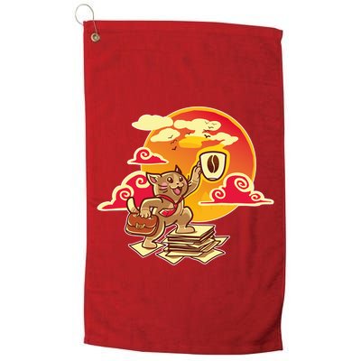 Good Mornign Coffe Cat Golf Towel