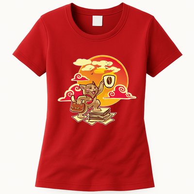 Good Mornign Coffe Cat Womens T-Shirt