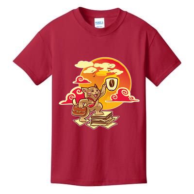 Good Mornign Coffe Cat Kids T-Shirt