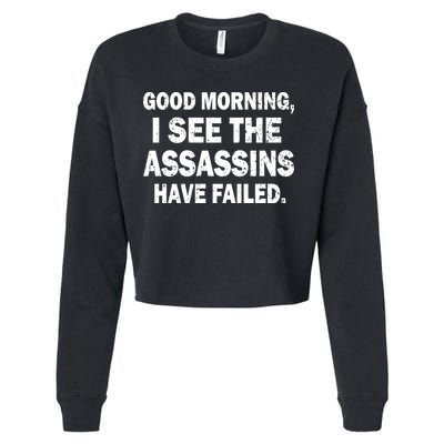 Good Morning Assassins Failed Cropped Pullover Crew