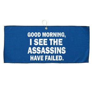 Good Morning Assassins Failed Large Microfiber Waffle Golf Towel