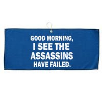 Good Morning Assassins Failed Large Microfiber Waffle Golf Towel