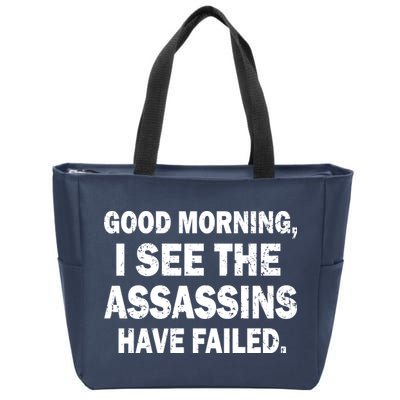 Good Morning Assassins Failed Zip Tote Bag