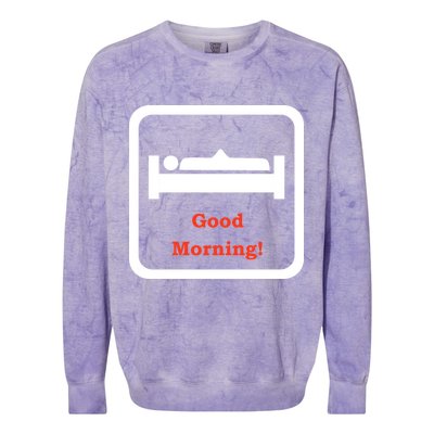 Good Morning Wood Funny Adult Humor Colorblast Crewneck Sweatshirt