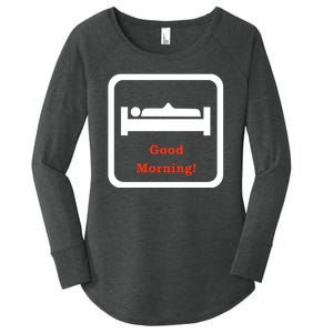 Good Morning Wood Funny Adult Humor Women's Perfect Tri Tunic Long Sleeve Shirt