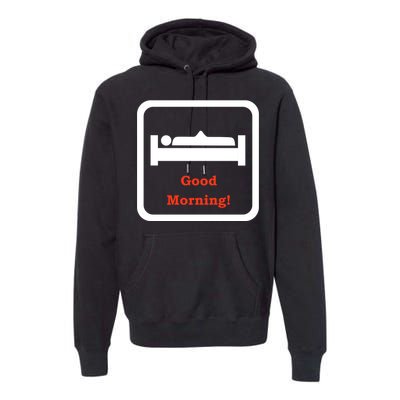 Good Morning Wood Funny Adult Humor Premium Hoodie