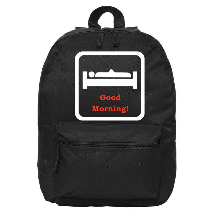 Good Morning Wood Funny Adult Humor 16 in Basic Backpack