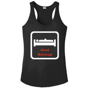 Good Morning Wood Funny Adult Humor Ladies PosiCharge Competitor Racerback Tank