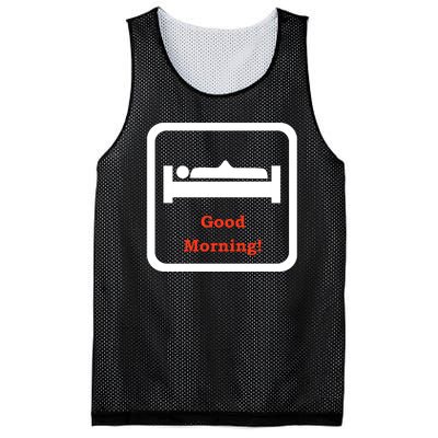 Good Morning Wood Funny Adult Humor Mesh Reversible Basketball Jersey Tank