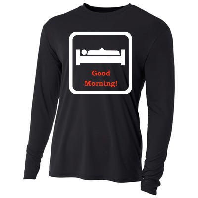 Good Morning Wood Funny Adult Humor Cooling Performance Long Sleeve Crew