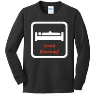 Good Morning Wood Funny Adult Humor Kids Long Sleeve Shirt