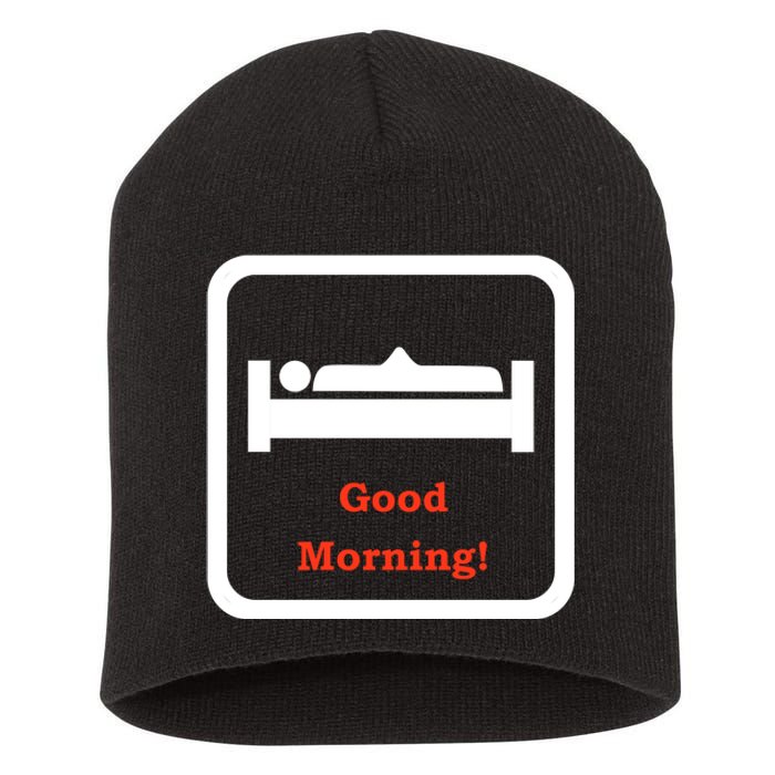 Good Morning Wood Funny Adult Humor Short Acrylic Beanie