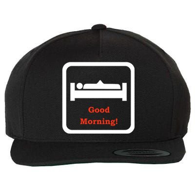 Good Morning Wood Funny Adult Humor Wool Snapback Cap