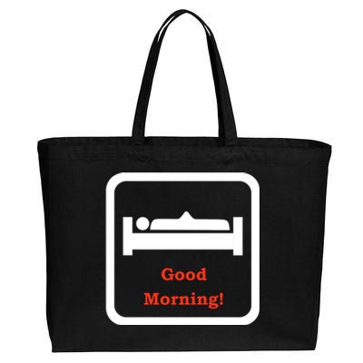 Good Morning Wood Funny Adult Humor Cotton Canvas Jumbo Tote