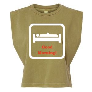 Good Morning Wood Funny Adult Humor Garment-Dyed Women's Muscle Tee