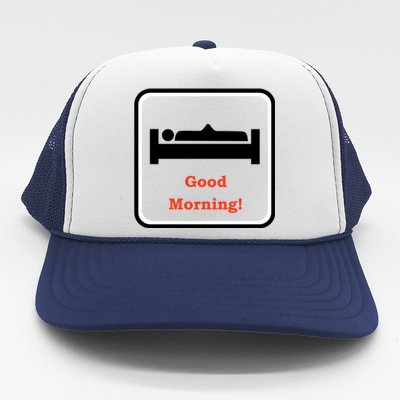 Good Morning Wood Funny Adult Humor Trucker Hat