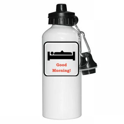 Good Morning Wood Funny Adult Humor Aluminum Water Bottle