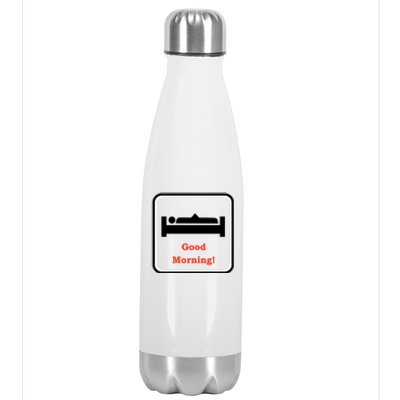 Good Morning Wood Funny Adult Humor Stainless Steel Insulated Water Bottle