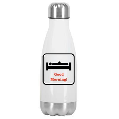 Good Morning Wood Funny Adult Humor Stainless Steel Insulated Water Bottle