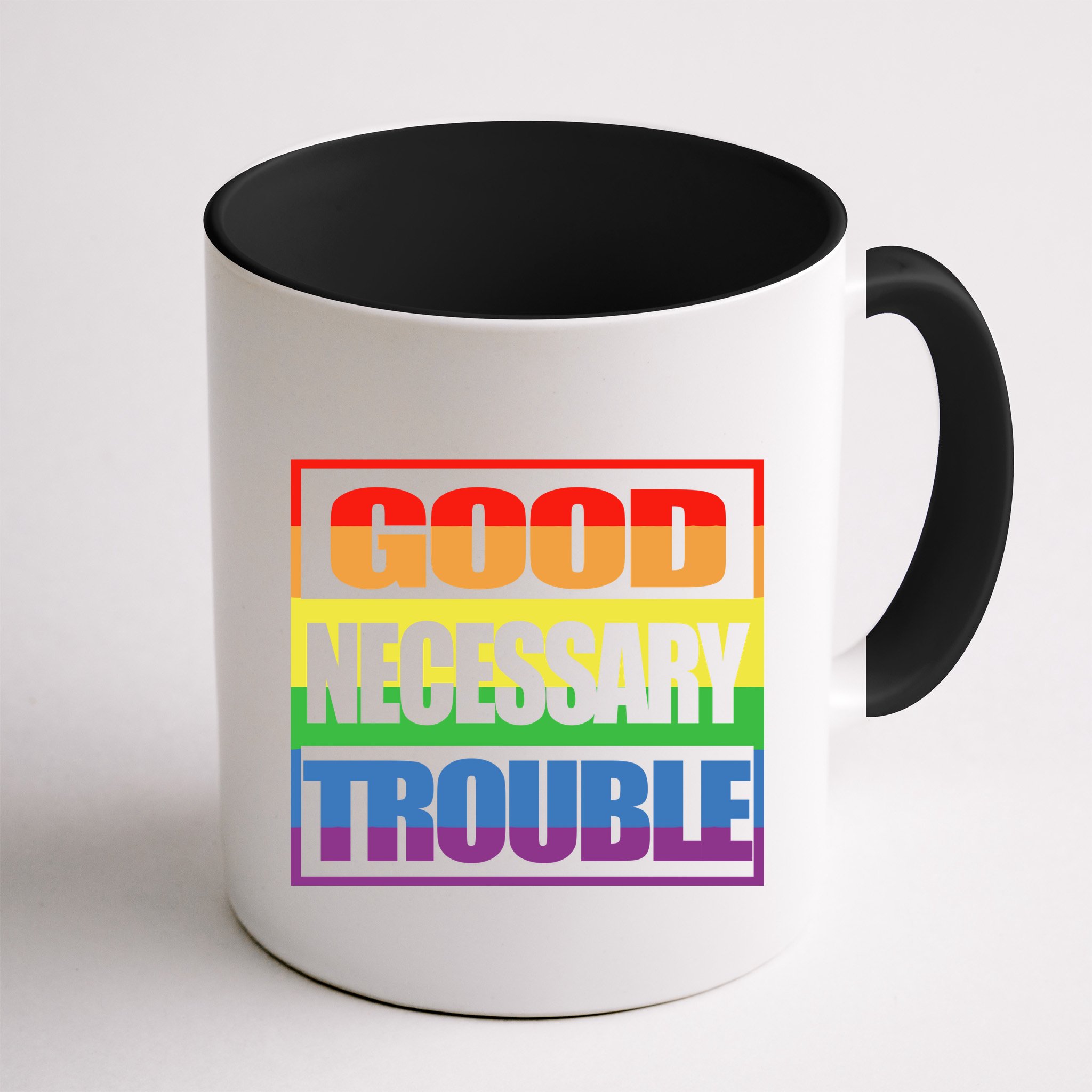 Good Necessary Trouble Rainbow Mug