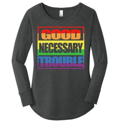 Good Necessary Trouble Rainbow Women's Perfect Tri Tunic Long Sleeve Shirt