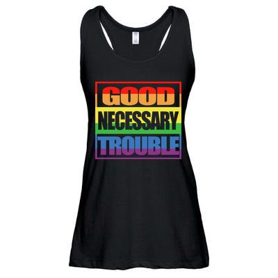 Good Necessary Trouble Rainbow Ladies Essential Flowy Tank