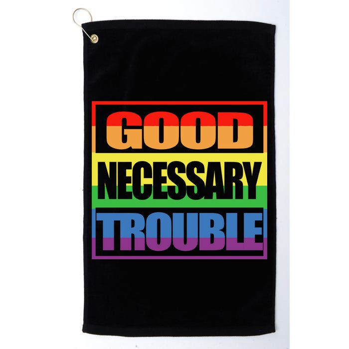 Good Necessary Trouble Rainbow Golf Towel