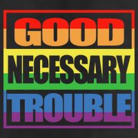 Good Necessary Trouble Rainbow Golf Towel