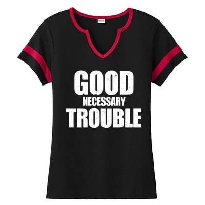 Good Necessary Trouble RIP John Lewis Quote Ladies Halftime Notch Neck Tee