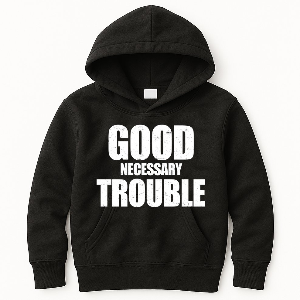 Good Necessary Trouble RIP John Lewis Quote Kids Hoodie