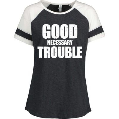 Good Necessary Trouble RIP John Lewis Quote Enza Ladies Jersey Colorblock Tee