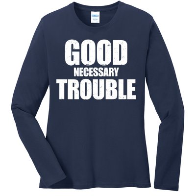 Good Necessary Trouble RIP John Lewis Quote Ladies Long Sleeve Shirt