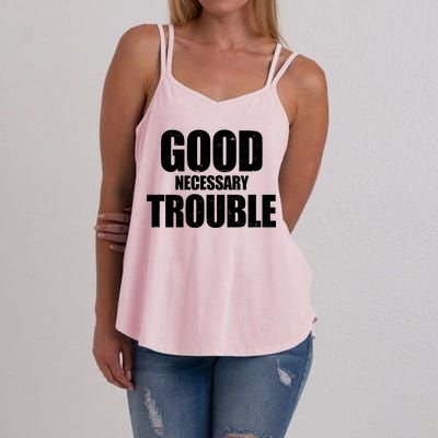 Good Necessary Trouble RIP John Lewis Quote Women's Strappy Tank