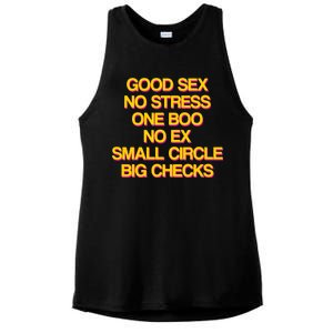 Good Sex No Stress Big Checks Ladies PosiCharge Tri-Blend Wicking Tank