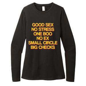 Good Sex No Stress Big Checks Womens CVC Long Sleeve Shirt