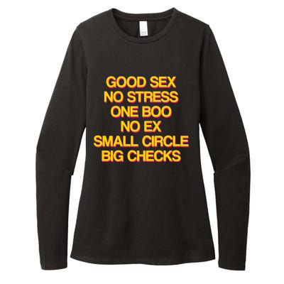 Good Sex No Stress Big Checks Womens CVC Long Sleeve Shirt