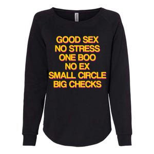 Good Sex No Stress Big Checks Womens California Wash Sweatshirt