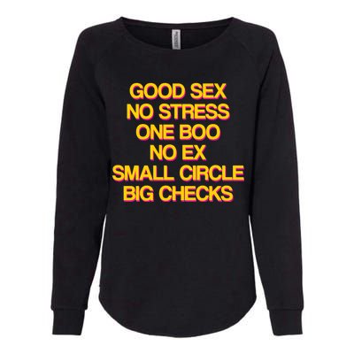 Good Sex No Stress Big Checks Womens California Wash Sweatshirt