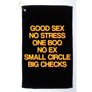 Good Sex No Stress Big Checks Platinum Collection Golf Towel