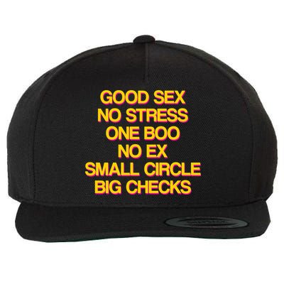 Good Sex No Stress Big Checks Wool Snapback Cap