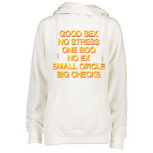 Good Sex No Stress Big Checks Womens Funnel Neck Pullover Hood