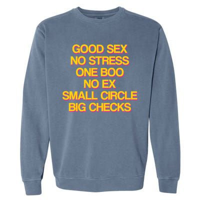 Good Sex No Stress Big Checks Garment-Dyed Sweatshirt