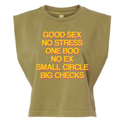 Good Sex No Stress Big Checks Garment-Dyed Women's Muscle Tee