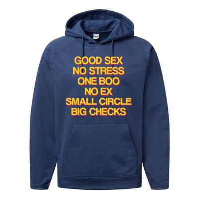 Good Sex No Stress Big Checks Performance Fleece Hoodie