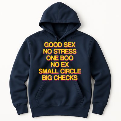 Good Sex No Stress Big Checks Hoodie