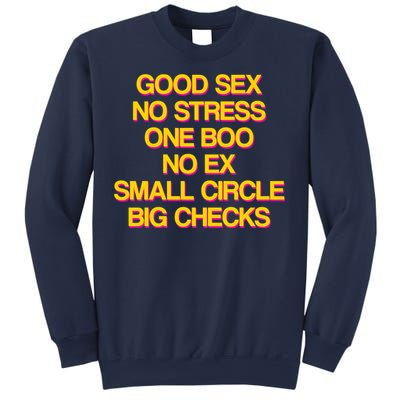 Good Sex No Stress Big Checks Sweatshirt