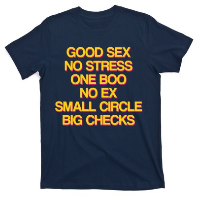 Good Sex No Stress Big Checks T-Shirt