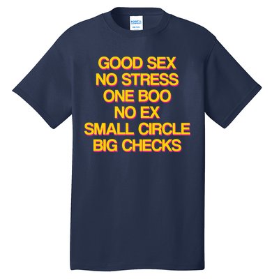 Good Sex No Stress Big Checks Tall T-Shirt