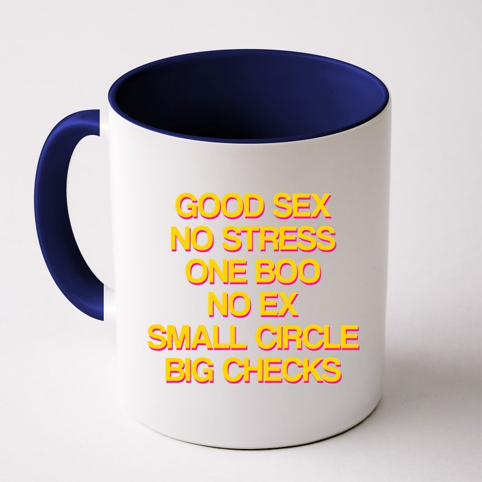 Good Sex No Stress Big Checks Coffee Mug