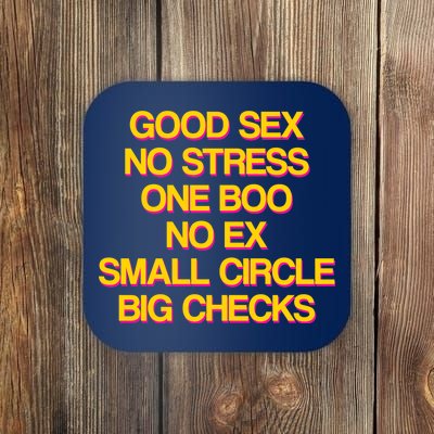 Good Sex No Stress Big Checks Coaster